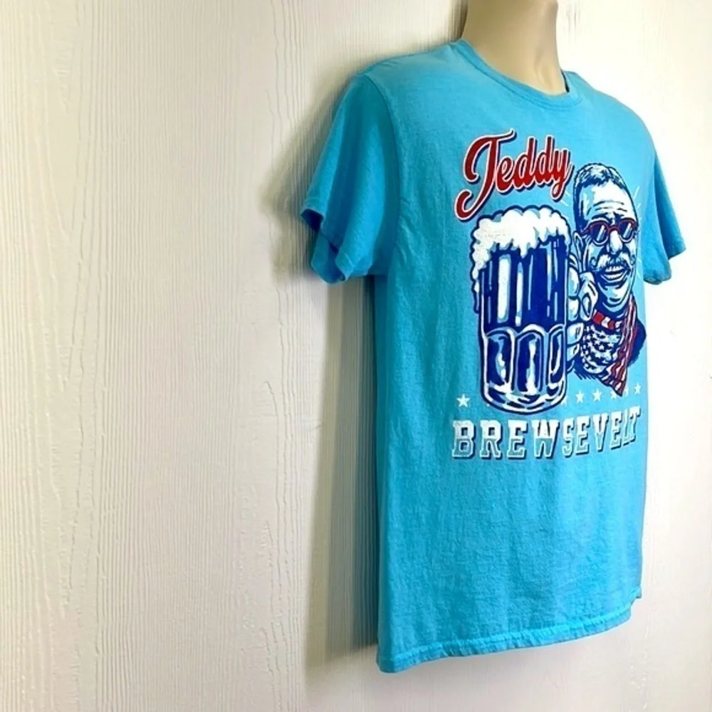 Freedom State Of Mind - Teddy Brewsevelt Graphic With Him & Beer T Shirt Size M - Picture 4 of 10